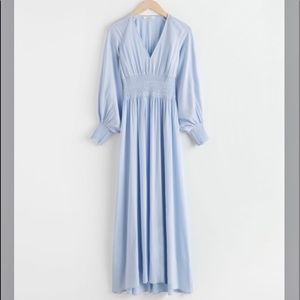 Blue Smocked Waist Maxi Dress | &otherstories